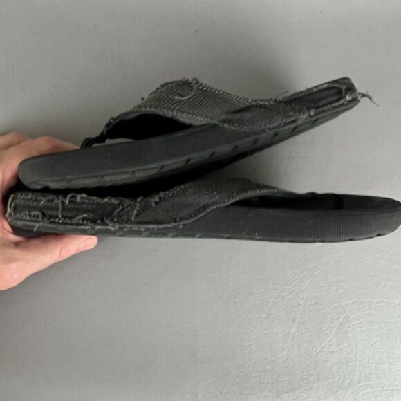 Crocs Sandals Womens 9 Thong Slip On Flip Flops Green Fabric Men - Picture 5 of 10